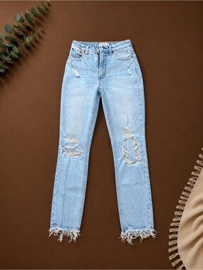 Abercrombie & Fitch Light Blue Distressed Skinny Jeans